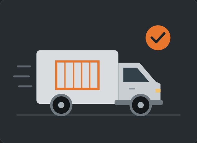 Camion de livraison transportant un garde-corps